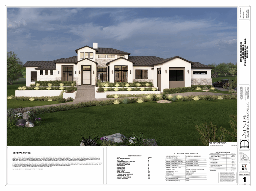 Elevation of planned construction