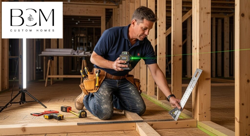 Skilled craftsmen using precision measuring tools