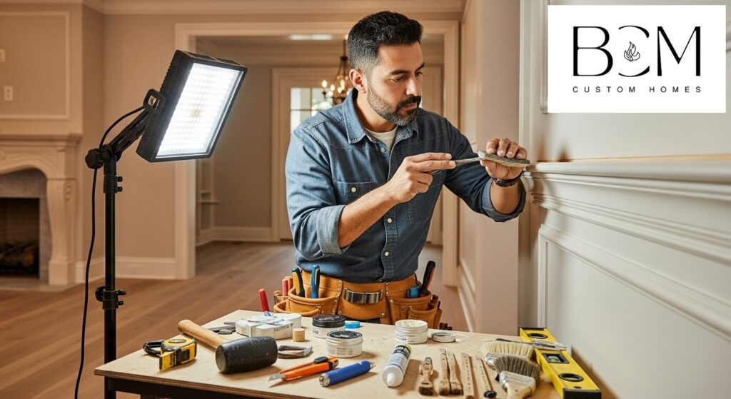 Master craftsman applying final finishes and detail work